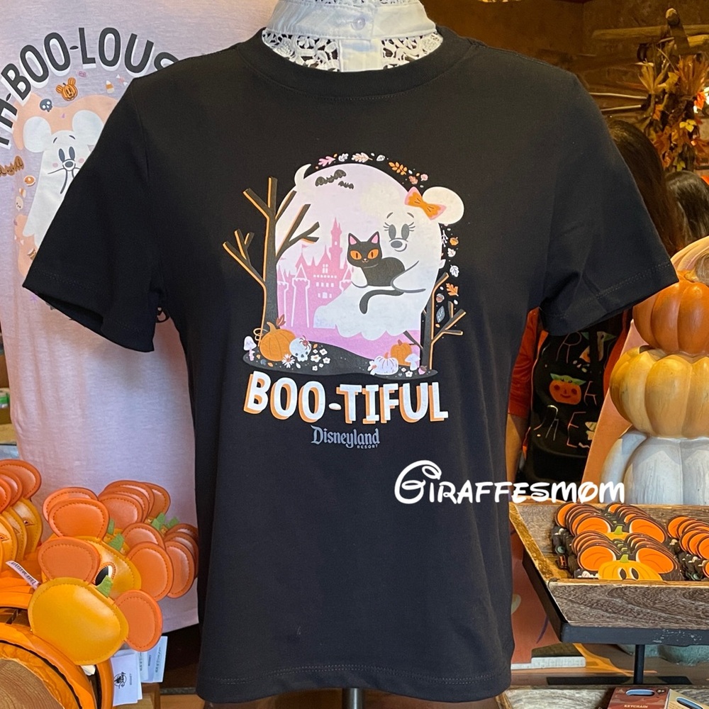 Disneyland Boo-tiful Minnie Cutie Ghost Black T-Shirt NEW